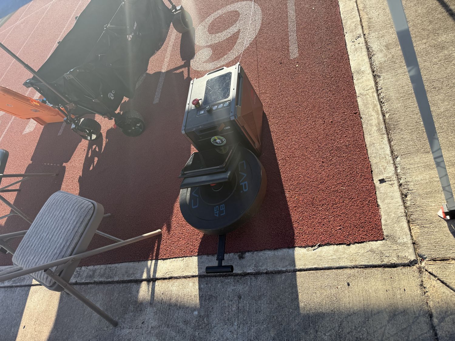 Timing system equipment positioned at the start line