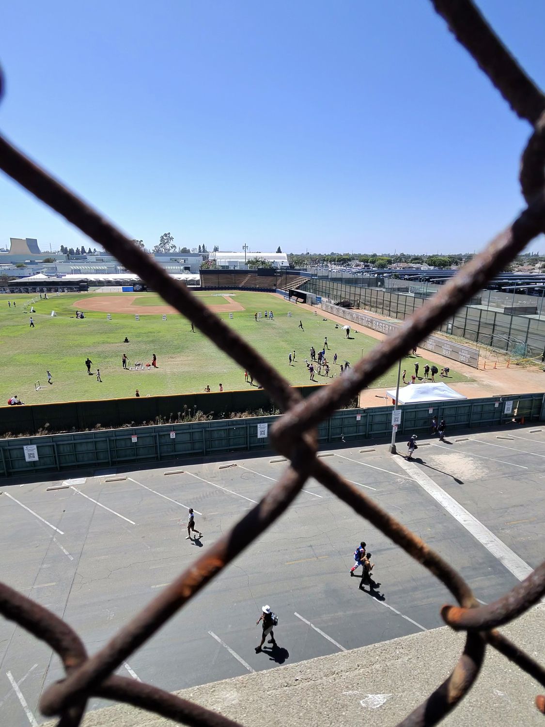Adjacent fields at Cerritos College used as the warm-up area for athletes before competition
